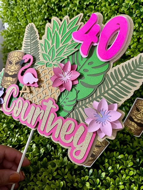 luau cake toppers|custom luau cake topper.